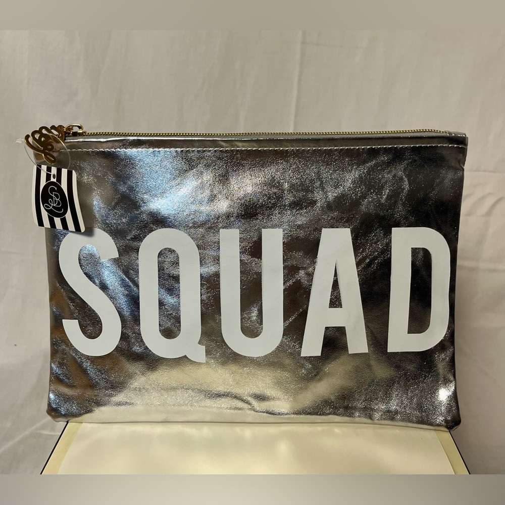 NWT - 3pcs of Santa Barbara Design Studio Silver Metallic Pouch with Gold Zipper